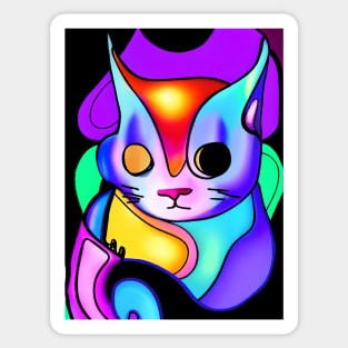 Cubist Cat Sticker